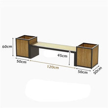 KEG801302 Flower Box Planter Box with Bench Combination Sitting Seat Planting Trough Garden