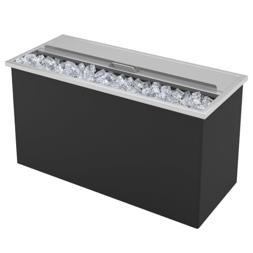 Drop in Ice Chest, 120 QT Stainless Steel Ice Bin with Sliding Cover