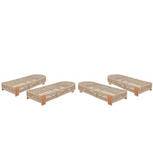 WEALTHKING Outdoor Acacia Wood Patio Adjustable Lounge Chair - Uncushioned Reclining Furniture for Backyard Pool Garden (Teak+ Beige,4)