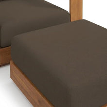 Outdoor Escape Brown Outdoor Patio Acacia Wood Armchair and Ottoman Set, Stylish, Durable Garden Furniture, Comfortable Seating for Patio and Garden