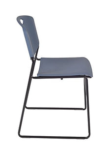 Regency Kobe 42-Inch Square Breakroom Table with 4 Zeng Stack Chairs Mahogany/Blue