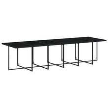 AMBERARD Patio Dining Set Set of 16 Black PE Rattan Large Foldable Furniture Set