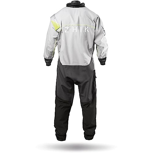 Zhik Mens Front Zip Drysuit Platinum Silver - Lightweight Breathable 3 Layer Waterproof Sprayproof Size L