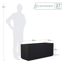 PolyStone 46" Large Rectangular Outdoor Planter Box, Lightweight, Insulated