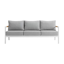 Armen Living Royal Modern Outdoor Patio Conversation Set 4 Piece White