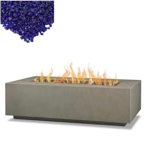 Home Square 2-Piece Set with Large Propane Fire Table Fire Glass