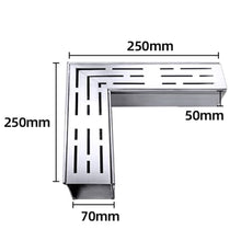 ZGLINMZ Stainless Steel Trench Drain Kit, Rectangular Shower Drain and Grates, Outdoor Sidewalk Parking Patio Deck Floor Trough Guttering, Channel Trench Drainage System(25x7x5CM)