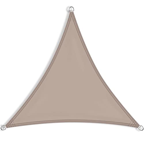 GJZDPMY UV Protection Waterproof Shade Sail 7x7m - Durable Sun Shelter Canopy with Fixing Kit for Garden Terrace Camping - Taupe Outdoor Umbrella Cover
