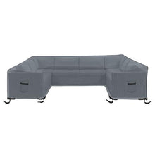 Patio U Shape Sofa Cover 12 Oz Waterproof - 100% UV & Weather Resistant Customize Outdoor Sofa Cover with Air Pockets and Drawstring with Snug Fit (33" H x 150" W x 40" D, Grey)