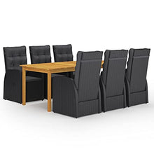 DYRJDJWIDHW Outdoor Set,Furniture,Patio Furniture Set with fire Pit Table,7 Piece Patio Dining Set BlackSuitable for Patio, Garden, Gazebo Low