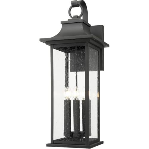 Z-Lite 5017XL-BK Tiberius - 6 Light Outdoor Wall Mount-34 Inch Tall and 12 Inch Wide
