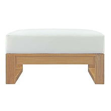 Modern Contemporary Urban Design Outdoor Patio Balcony Ottoman, White, Wood