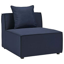 Modway EEI-4388-NAV Saybrook Patio Upholstered Sectional Sofa in Navy, 8-Piece Set