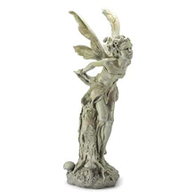 Napco Imports Resin Stone Kissing Fairy Statue with Greenish Finish 14101