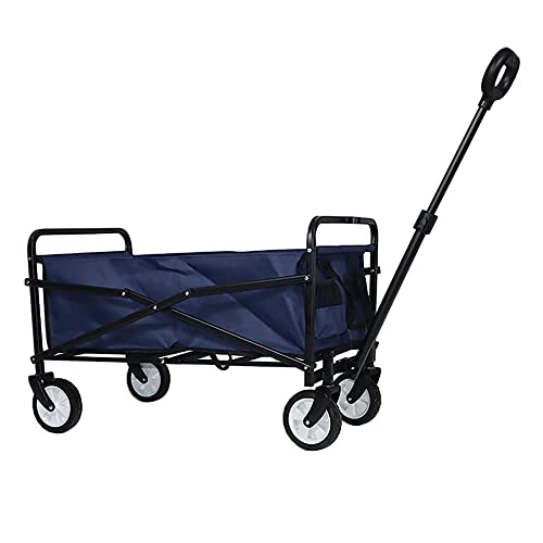 Handcart, Folding Wagon/Pull Along Cart - 360 Degree Rotation - Ideal for Using The G-Arden, Camping, at The Beach, at Festivals, Etc/Sandy,Navy