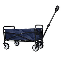 Handcart, Folding Wagon/Pull Along Cart - 360 Degree Rotation - Ideal for Using The G-Arden, Camping, at The Beach, at Festivals, Etc/Sandy,Navy