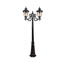 Lights Outdoor 2-Head Traditional Victoria High Pole Landscape Street Light Aluminum Glass Outdoor Patio Lawn Lighting Pillar Lamp IP55 Waterproof Garden Courtyard Column Post Lantern E27 Stadium