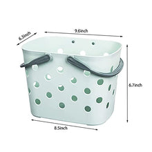 Plastic Storage Basket Collapsible with Handle - Portable Outdoor Picnic Basket Space Saving Storage Basket for Kitchen Shelves Bathroom,Green (Green)