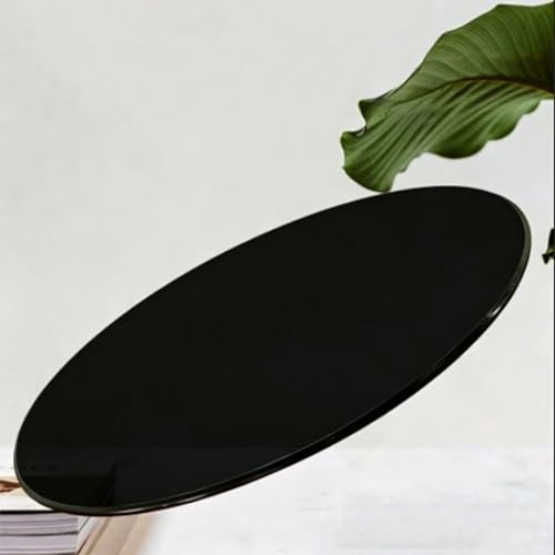 AY8ADYUI 43CM, 58CM,88CM,Thick Tempered Glass Tabletop，Round Tempered Glass Table Top Black，mesa，Multipurpose，Perfect Replacements for Dining, Patio Tables(88CM(34.6IN))
