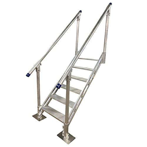 Patriot Docks Aluminum Dock Stairs 6 Step Silver