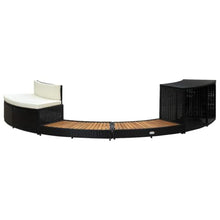 KGCRYUWED Spa Surround. Poly Rattan & Acacia Wood Hot Tub Decking Black