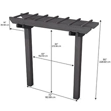 Vita Charcoal Gray Wildwood Cedar Arbor – 72" W x 90" H, Garden Arch for Climbing Plants, Wedding Ceremony & Backyard Décor, Durable Two-Post Trellis, Easy Assembly, for Parties & Celebrations