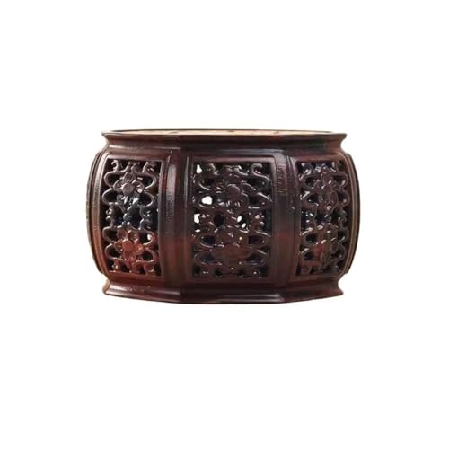 WOAITIANTIAN Vase Stand Miniature Hollow Out Wood Pedestal Vase Potted Base Display Stand(Large)