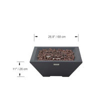 AMS 27" Square Concrete Natural Gas Fire Pit Table (Dark Gray, Table only)