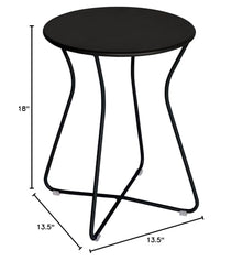 Fermob Cocotte Stool - Modern 18" High Backless Steel Stool with Round Seat - Indoor/Outdoor Use in Liquorice Black