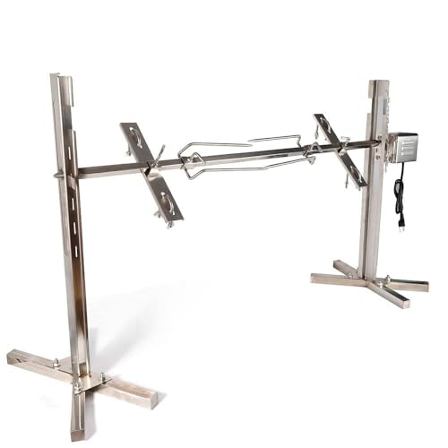 JYXYXSCP Electric Automatic Grill,25W Stainless Steel Tripod Rotisserie Spit Hog,Bearing Capacity 40KG,for Picnic Camping Party