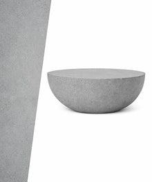 eldimer no.102 GFRC Concrete Coffee Table 35.4” - Handcrafted Round Modern Architectural Table, Weather Resistant, Indoor & Outdoor, 105 lbs Solid Cement Construction for Patio or Living Room
