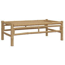 LKJVFCPW 5 Piece Bamboo Patio Lounge Set with Cream White Cushions, Rustic Garden Bench and Chairs for Outdoor Seating