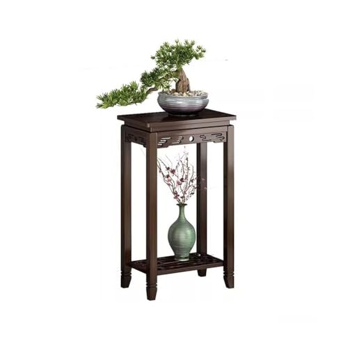 LUYOUBOZHU Vase Stand Balcony Living Room Antique Planter Stand, Bamboo Bonsai Green Plant Arrangement Rack(Large)