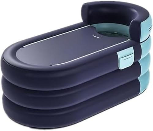 RKUVPAE Ice Bath Tub - Portable Polar Plunge Pool for Outdoor Travel, Foldable Cold & Hot Water Sauna, Deep Freeze Therapy for Adult Injuries Recovery, 140X84X74CM, Blue (Size:140X84X74CM,Color:Blue)