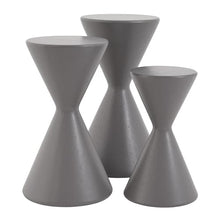 Christopher Knight Home Hazis Set of 3 Lightweight Concrete Plant Stand, Hourglass-shaped Indoor/Outdoor Side Table Set, Outdoor Plants Standing for Entryway/Garden, No Assembly Flower Stand, Gray