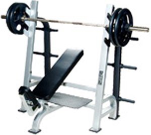 York Barbell Olympic Incline Bench with Gun Racks White