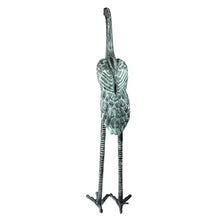 Design Toscano Head High Crane Bird Fountain Statue, 38 Inch, Green Verdigris