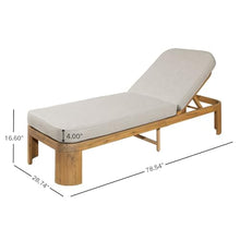 Christopher Knight Home Tidi Acacia Wood Chaise Lounge Chair Outdoor Set of 2, Poolside Sun Lounger Recliner, Patio Outdoor Chaise Lounge with Cushions, Adjustable Single Lounge Sofa, Teak+Beige