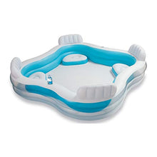 Air Swimming Pool Backrest Can Sit Swimming Pool Multi-Layer Inflatable Pool for Ages 3+ Kids and Adult 229x229x66 cm Backyard Water Party