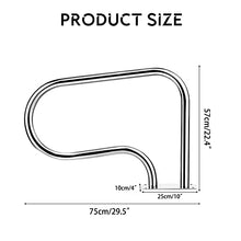 1Pc Pool Handrail Deck Mounted Swimming Pool Step/Stair Rail Cross Brace Thickness 1MM/1.2MM/1.5MM 304 Stainless Steel (Size : 1.2MM)