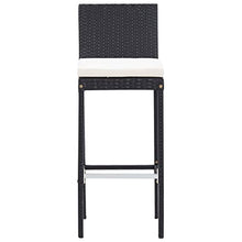 Makastle Patio Bar Set, 9 Piece Outdoor PE Rattan Bar Set with 8 Bar Stools & 1 Wooden Bar Table, Outdoor Furniture Set for Patio Backyard Porche Garden Poolside, Black