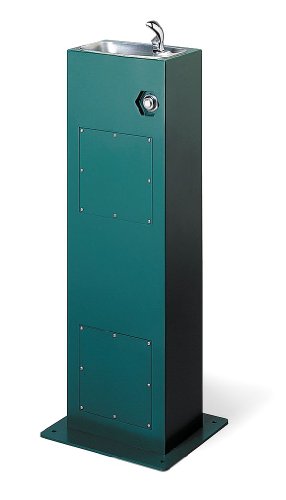 Outdoor Drinking Fountain, Pedestal, Push Button Operation