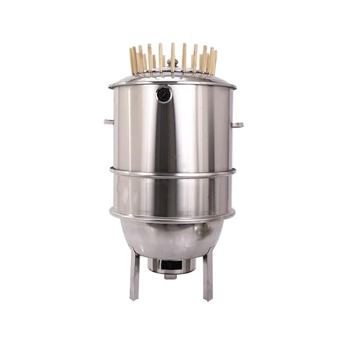 Portable Charcoal Grill Stainless Steel Barbecue Smoker Grill Barbecue Hanger Grill with Thermometer for Camping Garden Backyard Picnic