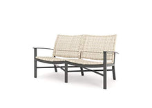 Winston Jasper Loveseat Textured Pewter Frame Beechwood Weave