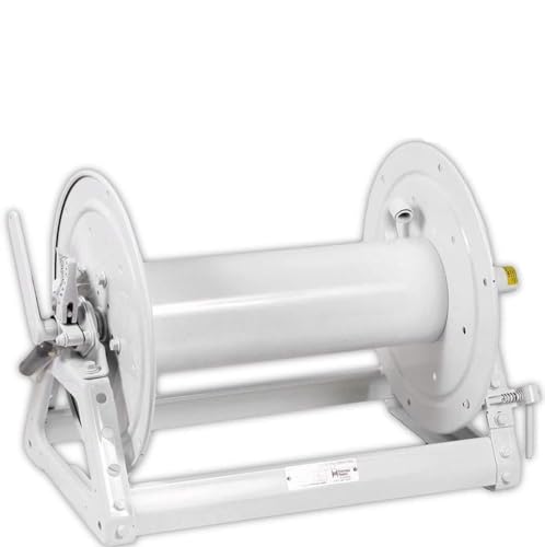 Hannay Reels Manual Rewind High Flow Watering Hose Reel with Repair Kit White