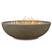 Real Flame Riverside 48" Oval Propane Fire Pit Bowl, Push-Button Ignition, Includes 28" Stainless Steel Burner, Lightweight, 50,000 BTUs, Adjustable Flame Height - Glacier Grey