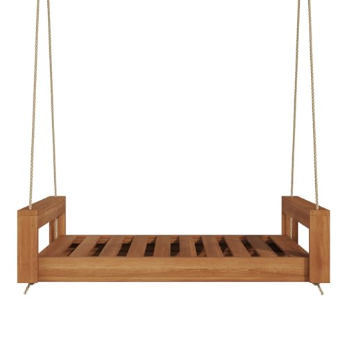 Amish Casual The Lancaster Amish Crafted Porch Daybed Swing, Made in The USA from Kiln Dried Pine (4 Foot, Cedar Stain)