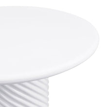 Merax 43.31" Round Outdoor Dining Table, All-Weather MGO Patio Table with Twisted Ribbed Base, Coffee Table for 4, Easy Assembly, Balcony, Garden, Deck, or Lawn, White