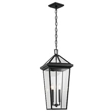Kichler Regence 2-Light Textured Black Luxe Updated Traditional Outdoor Pendant with Clear Glass for Outdoor Walls, Exterior Doors, Garage, Porch or Patio Walls