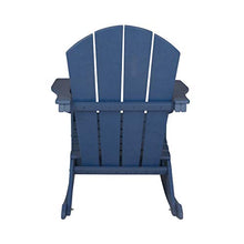 WO Home Furniture Patio Rocking Chair Set of 4 PCS Classic Outdoor HDPE UV Weather Resistant (Navy Blue)